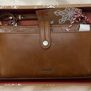 The Sak Tan Leather Wristlet
